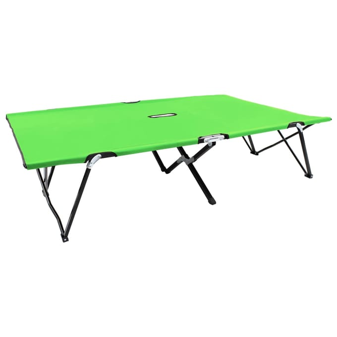 vidaXL - Ligbed - 2-persoons - inklapbaar - staal - groen