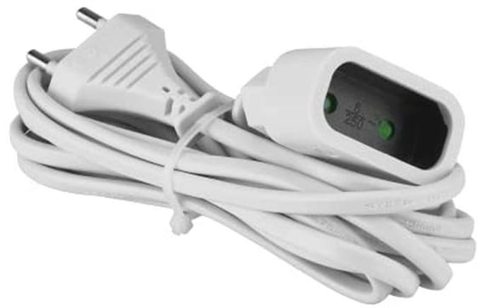 Verlengkabel 3 m HO3VVH2-F 2x0,75 wit 2P 6 AMP