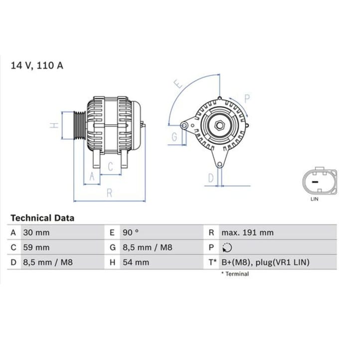 Driefasige generator BOSCH 0 986 083 270
