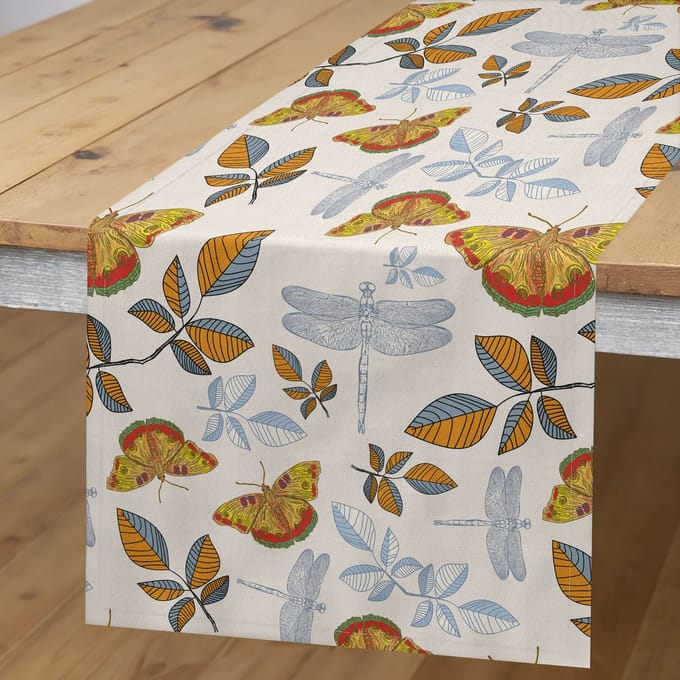 ABAKUHAUS Tafelloper – herfst, 40x180 cm, eierschalen & goudbloem