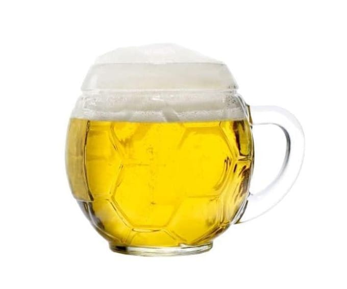 Bierglas - Bierglazen - Bierpullen - Vorm van een voetbal - 0,3 liter - Set van 6 stuks