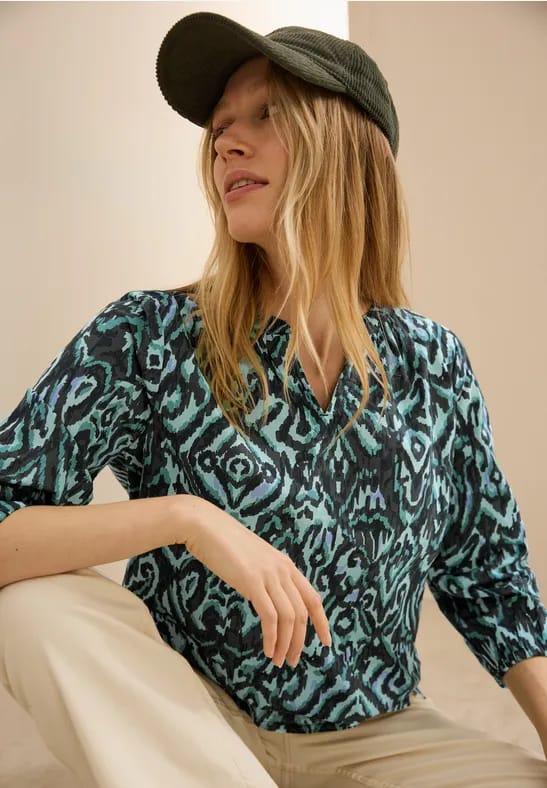 Bedrukte katoenen blouse