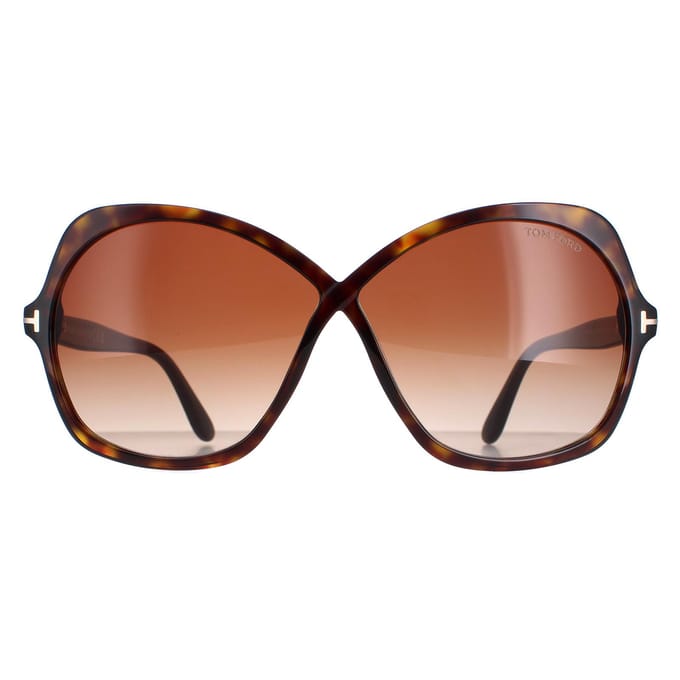 Tom Ford Rosemin FT1013 52F donker havana bruin gradiÃ«nt zonnebril