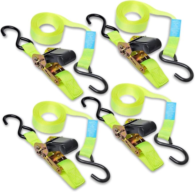 Spanbanden Set 4 Stuks met Ratel - 5 Meter Lengte - Veilige Bevestiging tot 500 kg