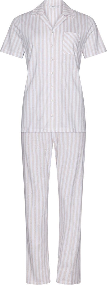 Pastunette Pyjama Beige Dream - Beige/Wit - Katoen - Doorknoop - Maat 48