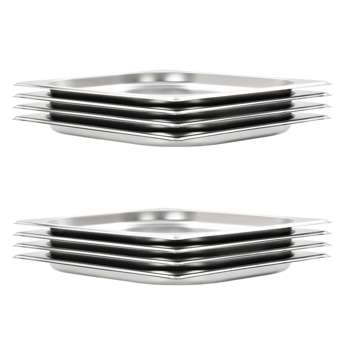 vidaXL - Gastronormbakken - 8 - st - GN - 1/2 - 20 - mm - roestvrij - staal