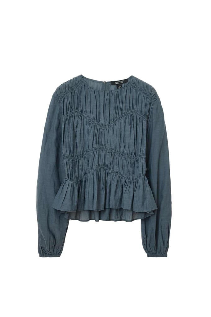 AllSaints Melani Top Dark Slate Blue Taglia: 2 | Maglie a manica lunga Outlet | Donna | Blu