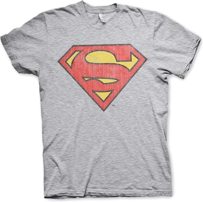 Superman Washed Shield T-shirt, grijs gemêleerd