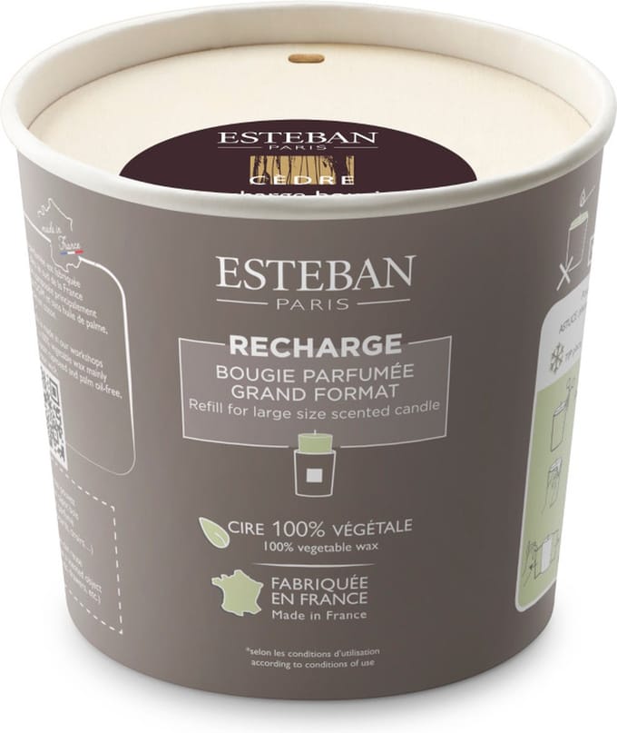 Esteban Classic Cèdre Navulling Geurkaars 450gr