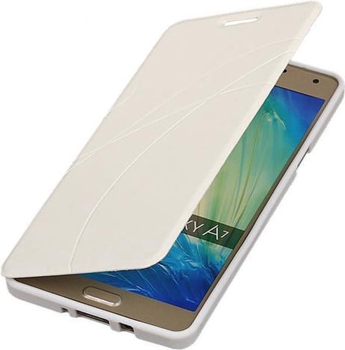 Bestcases Wit TPU Booktype Motief Hoesje Samsung Galaxy A7 A700F (2015)