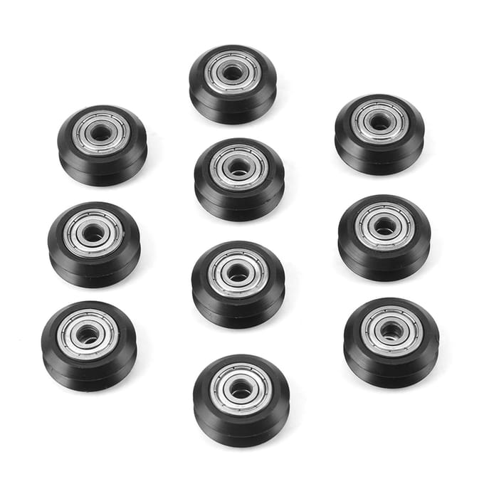 10 stuks 3D Printer POM Plastic Katrol Passief Rond Wiel Met Lager Katrol gray