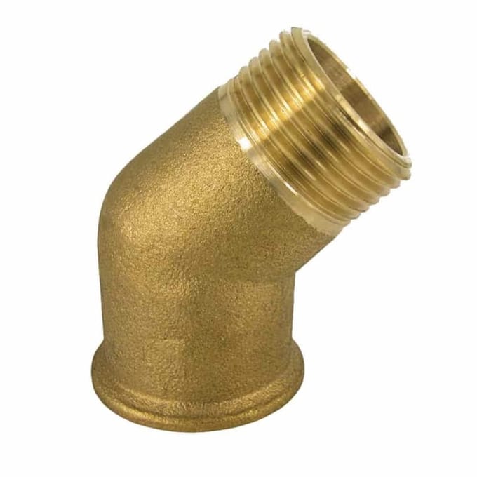 Messing Hoekstuk 45 Graden, Draadfitting 1/2", Verwarming