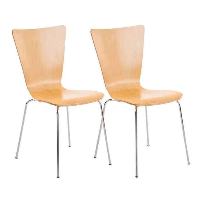 CLP Aaron Set van 2 Bezoekersstoelen natura