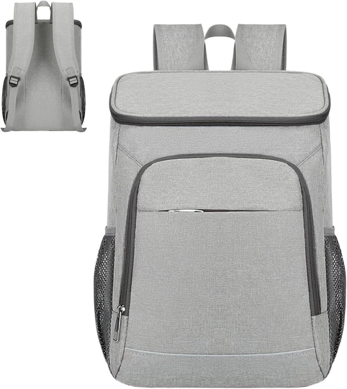 Lunch Rugzak - Geïsoleerde Tas - Picknick en Reizen - Efficiënte Isolatie - 50 Liter - Grijs
