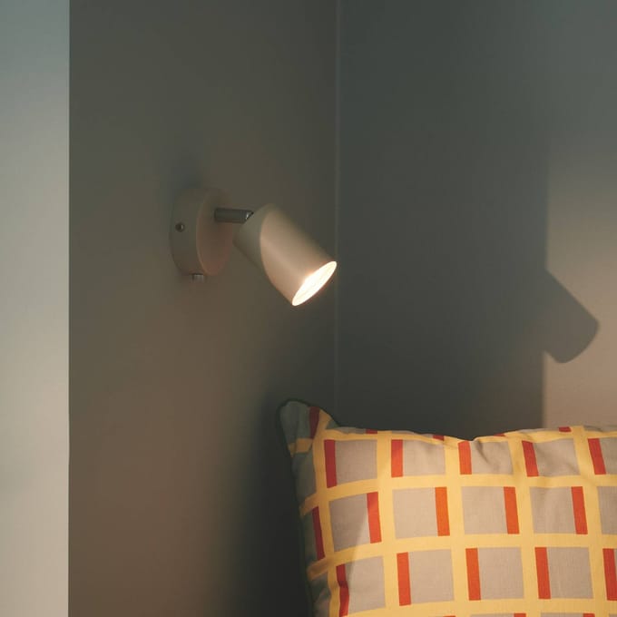 Nordlux Explore wandspot met kabel en stekker, GU10, beige