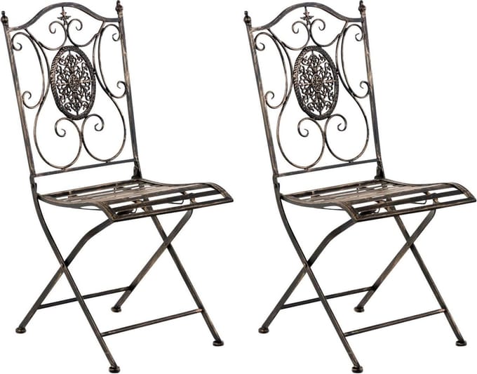 CLP Sibell Set van 2 tuinstoelen - Opvouwbaar bronzen