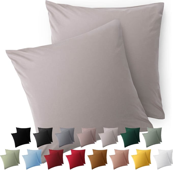 Blumtal Kussensloop Microvezel Kussenhoes 40 x 40 cm - Moonlight Grey - Met Rits - Set van 2