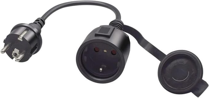 Solidchoice - Schuko Verlengkabel 16A 250V, 0,3 m voor Binnen en Buiten