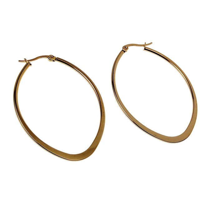 ∅50mm Oorbellen Dames - Verguld RVS - Ovale Oorringen