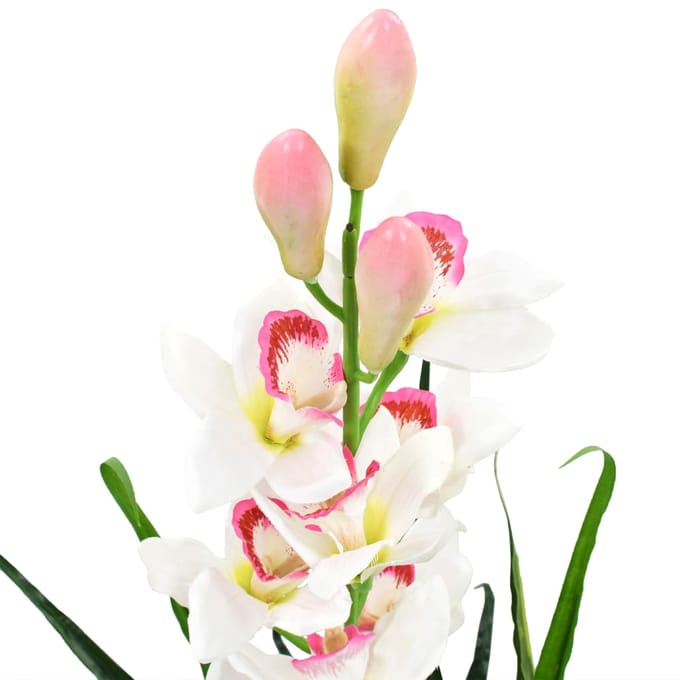 vidaXL - Kunstplant - met - pot - cymbidium - orchidee - 100 - cm - groen