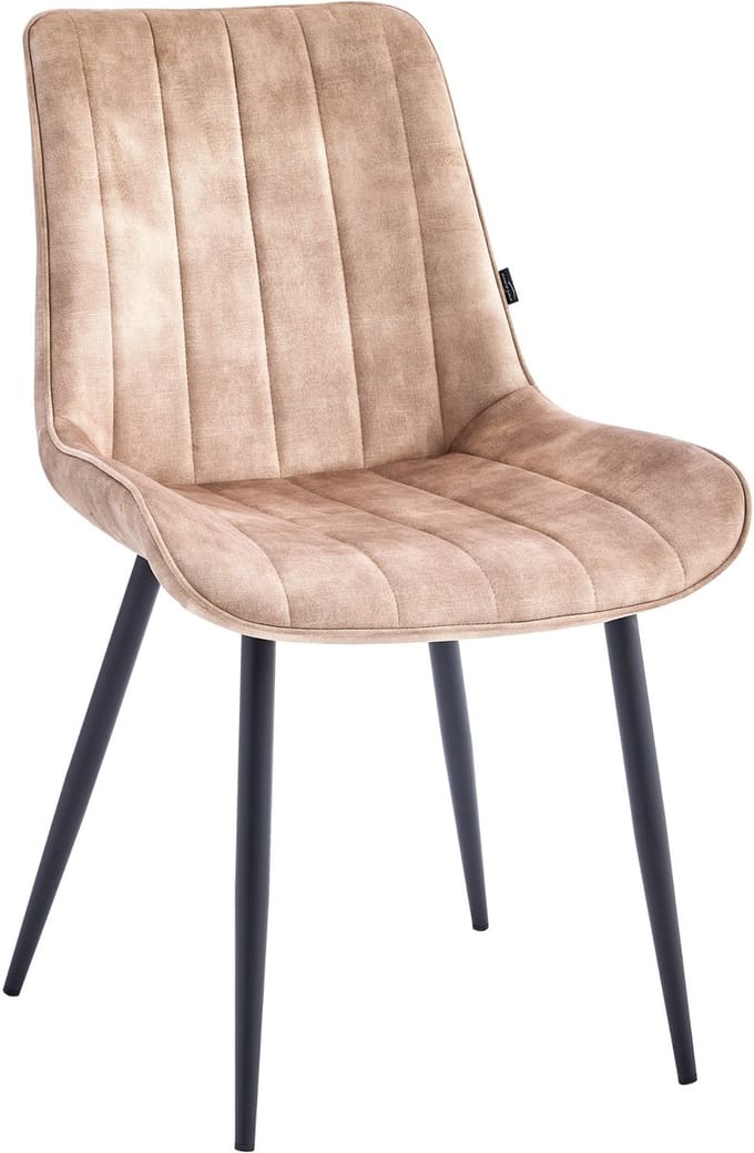 Colenis® - Verta Eetkamerstoel - Set Van 2 - Champagne - Adoré Velvet - Industrieel