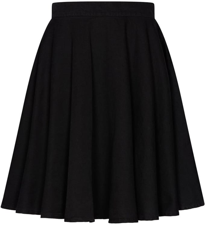 Succubus Clothing Suzy Denim 50's Swing Rok Zwart
