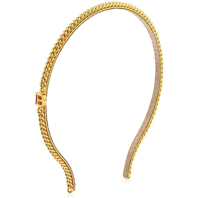 Balmain, Balmain, Haarband, Goud beige