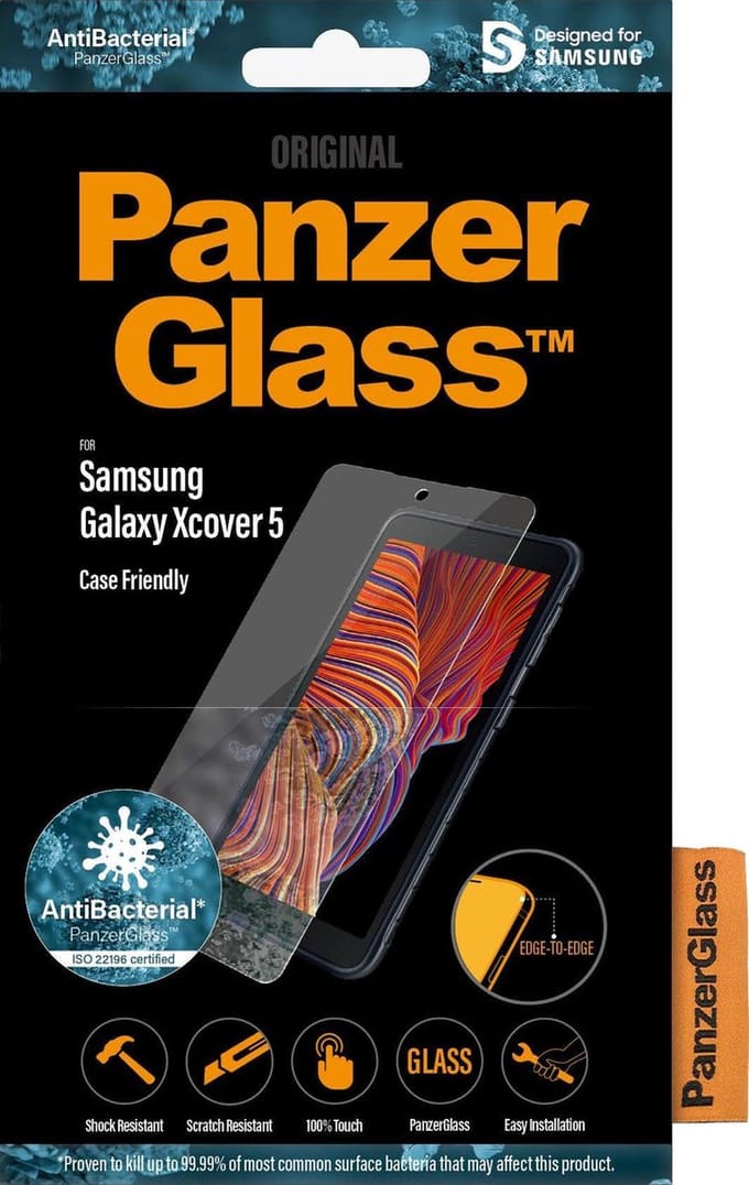 PanzerGlass Edge to Edge Screenprotector geschikt voor Samsung Galaxy Xcover 5 Glazen Screenprotector - Case Friendly