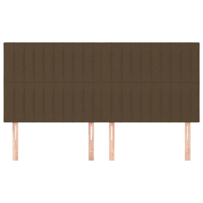 vidaXL - Hoofdbord - donkerbruin - 200x5x118/128 - cm - stof