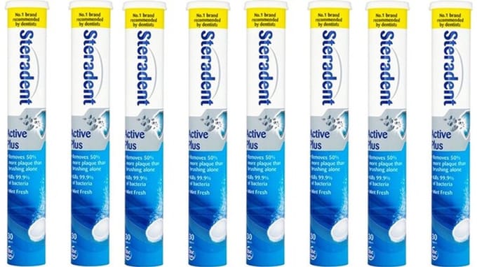 Steradent Reinigingstabletten - Active Plus 8 x 30 Tabletten
