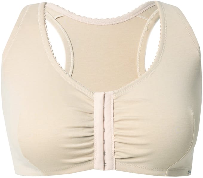 Ulla Popken - Dames - Bustier borstvoedingsbeha voorsluiting - Beige - Maat 95D
