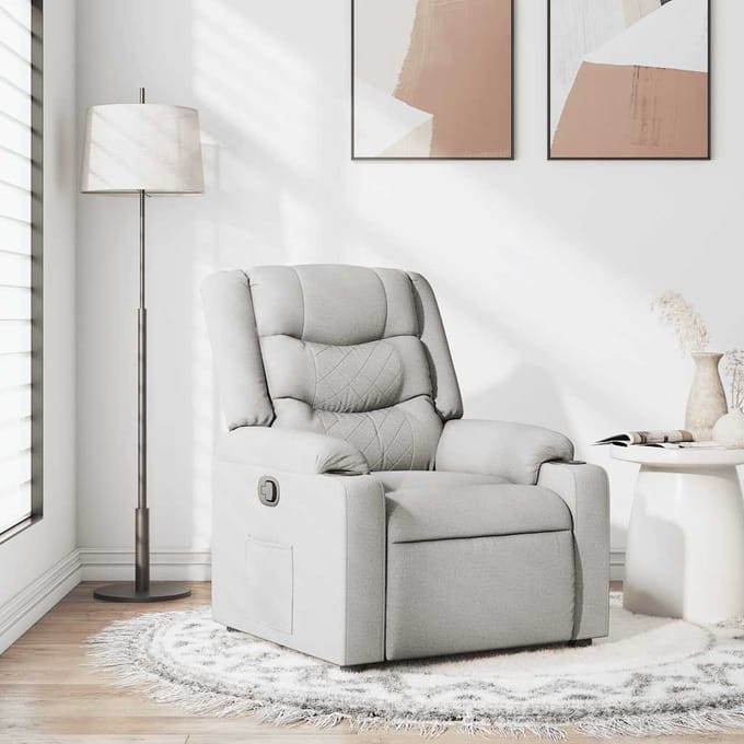 vidaXL - Fauteuil - verstelbaar - stof - wolk - grijs