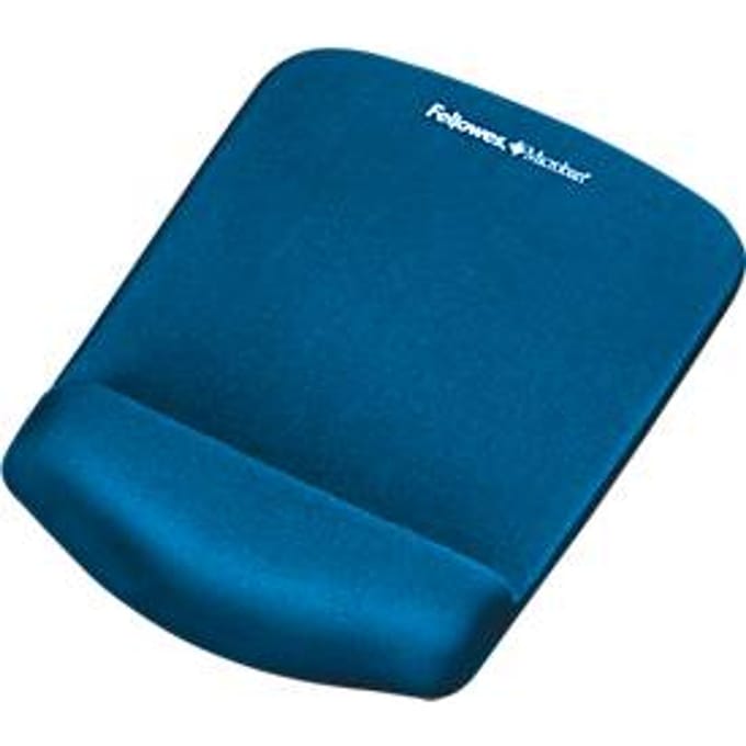 Fellowes Muismat met polssteun – Antibacteriële Microban Bescherming – Antislip – Blauw