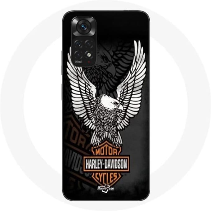 Hoesje - Harley Davidson - Xiaomi Redmi Note 11 4G - Flexibel - Zwart - Adelaar logo
