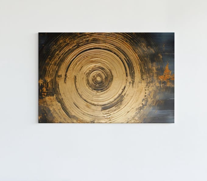 Canvas Schilderij - Abstracte Wervelingen - 90x60x2 cm