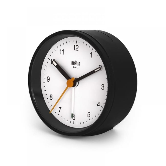 Braun BC12BW - Wekker - Analoog - Stil uurwerk - Zwart - Wit