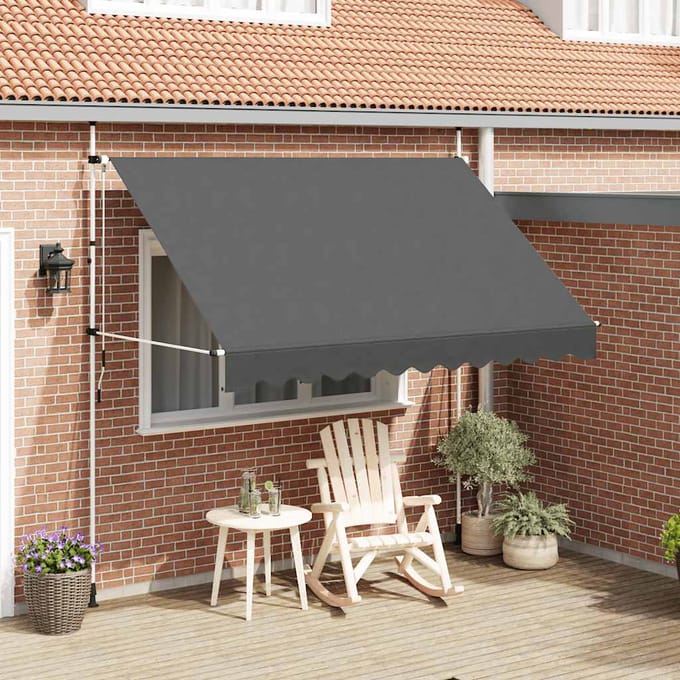 vidaXL - Luifel - handmatig - uittrekbaar - 300 - cm - antraciet