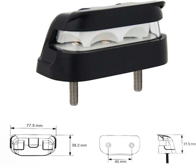Kentekenverlichting LED IP67 incl. kabel 12/ 24V
