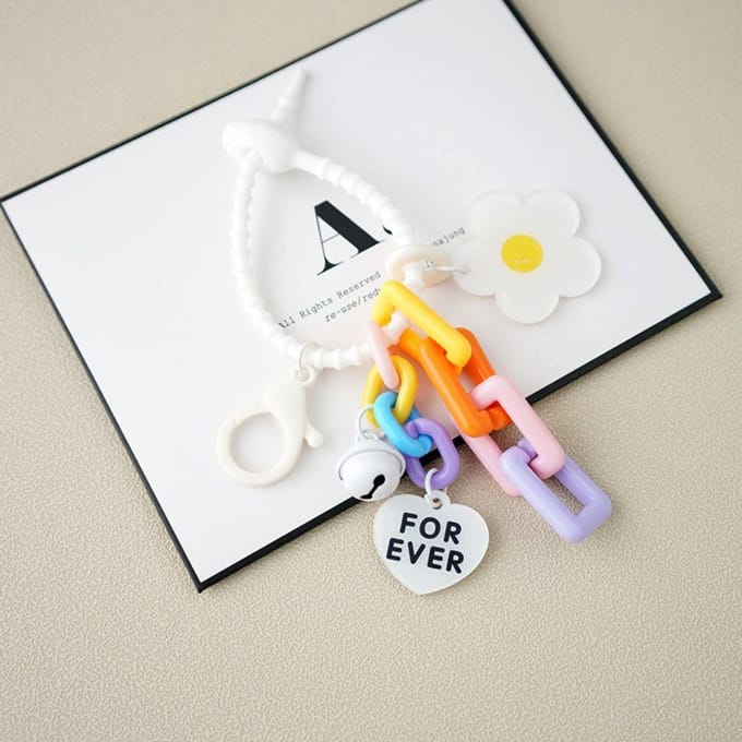 Porte-clés créatif en forme de cœur et de fleur, couleur bonbon, mignon, petit, accessoire pour sac vert