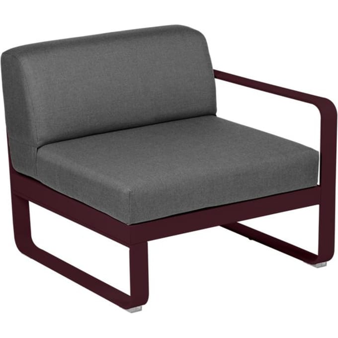 Fermob BELLEVIE Fauteuil Module rechts - B9 zwarte kers - A3 grafietgrijs