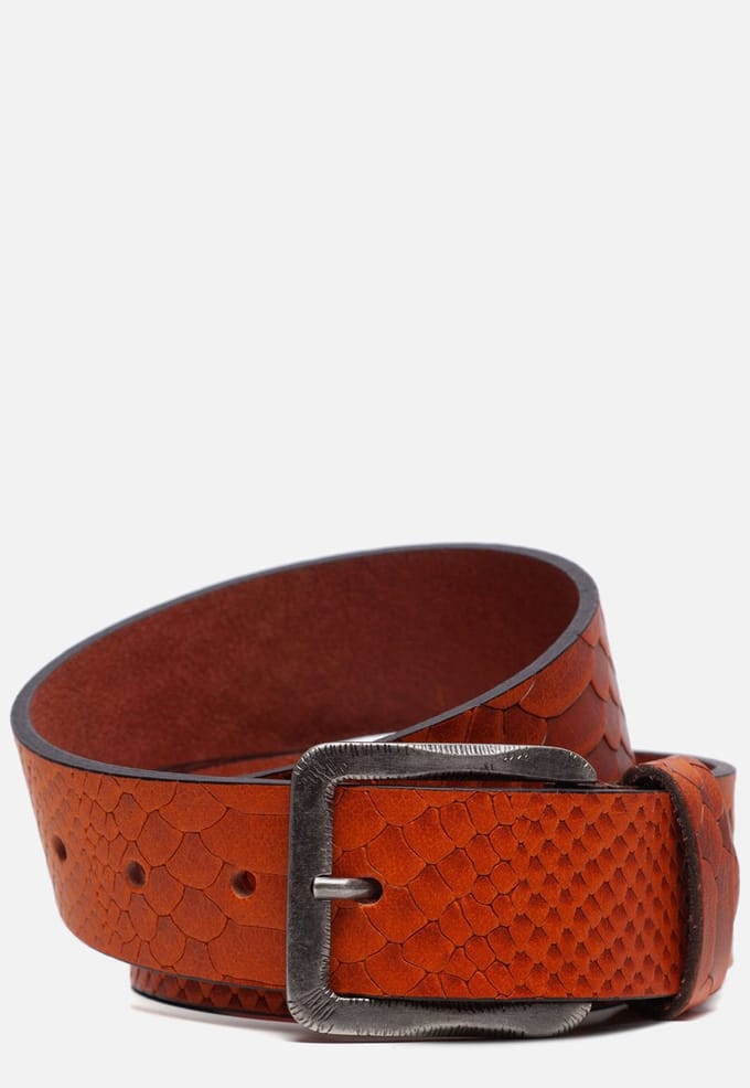 Ziengs Ziengs Riem krokodillenprint cognac Leer