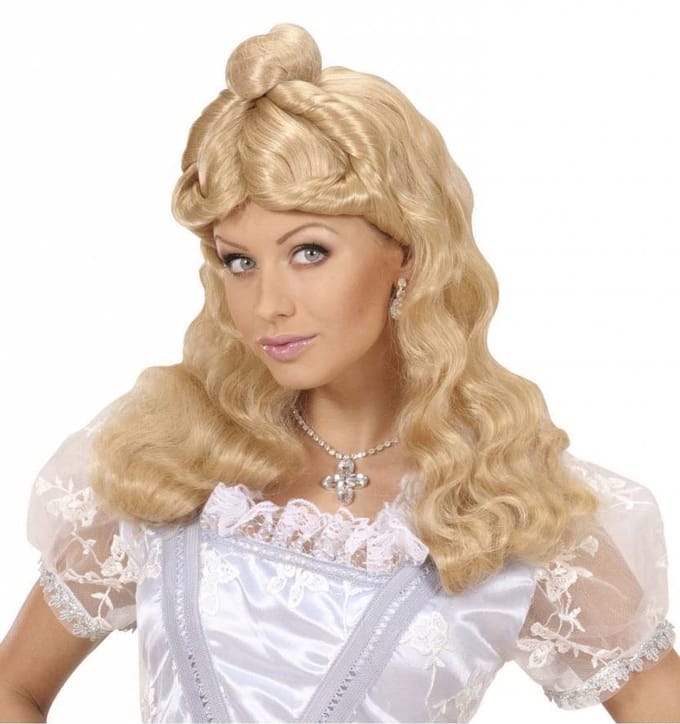 Prinsessenpruik blond dames
