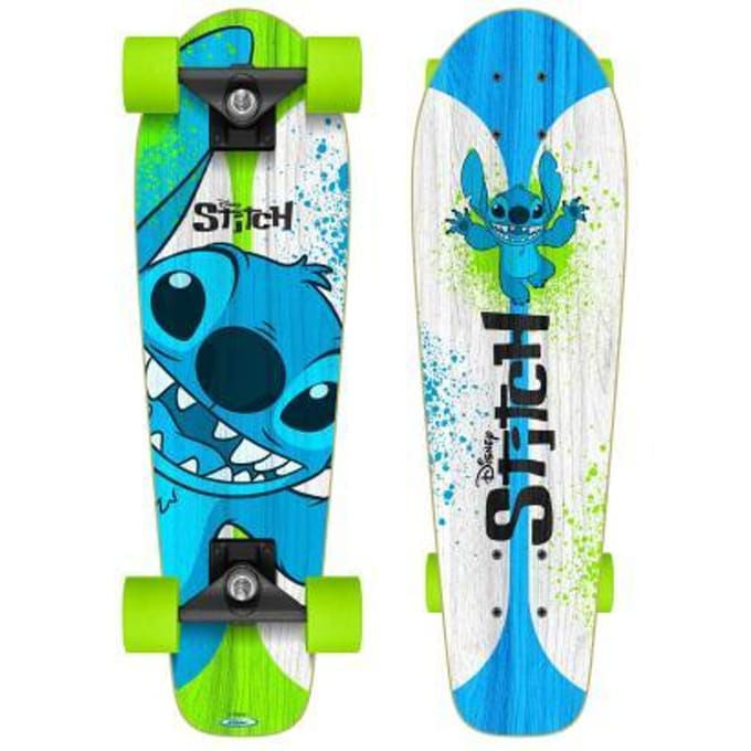 Disney Stitch Skateboard 70 X 20 Cm Junior Wit/blauw/groen