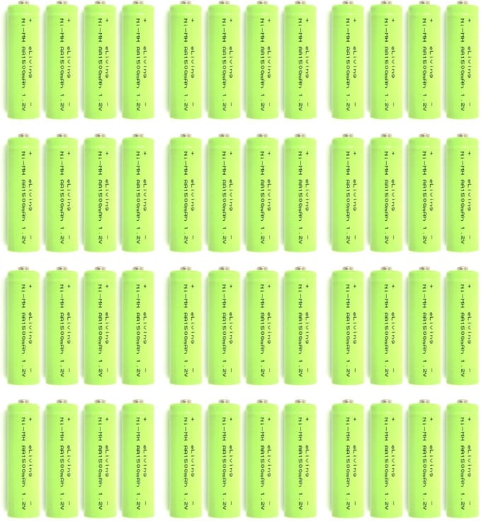Oplaadbare AA batterijen. 1500mAh NiMH 1.2V - 48 stuks Megapack