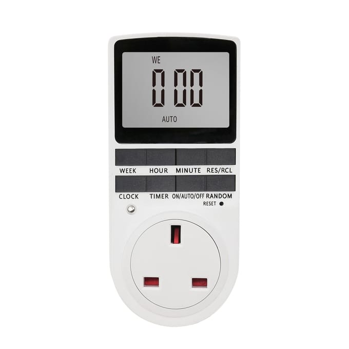 Digitale tijdschakelaaraansluiting Digitale elektronische tijdschakelaar LCD-display Plug-in programmeerbare tijd UK Plug