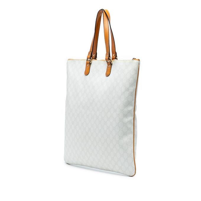 Geverifieerde Gg Supreme Heritage Logo Plat Zip Tote