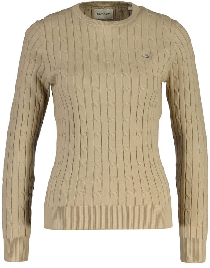 GANT Gebreide trui STRETCH COTTON CABLE C-NECK
