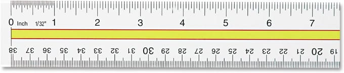 Data Leesliniaal - Gemarkeerde Gids - Tekst Markeren - Afgeschuinde Rand - 15 Inch - Geel