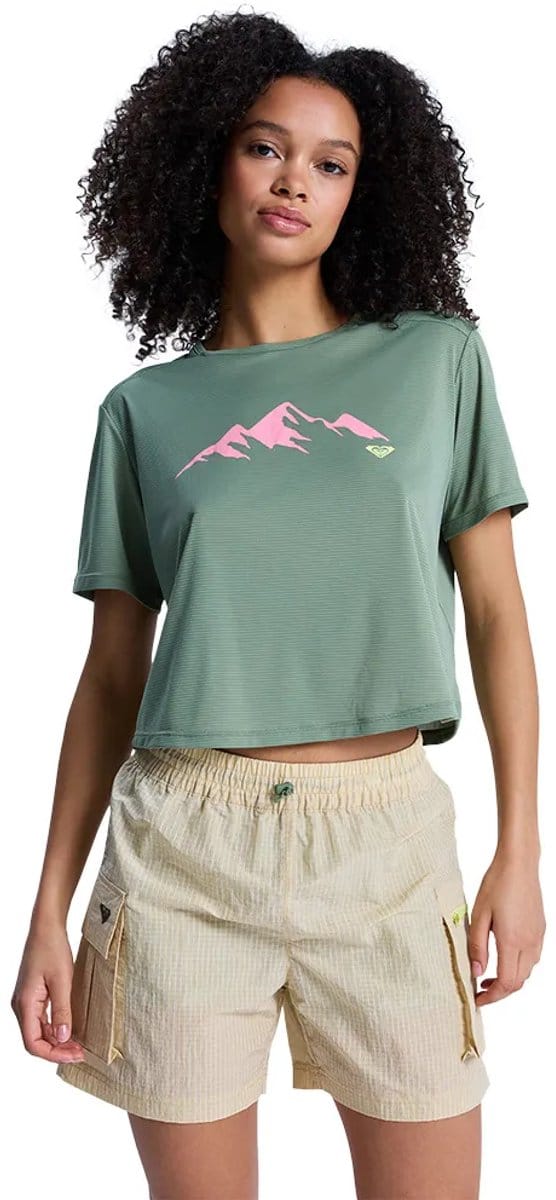 Roxy Boundless Spirit 3 Korte Mouw Top Groen M Vrouw