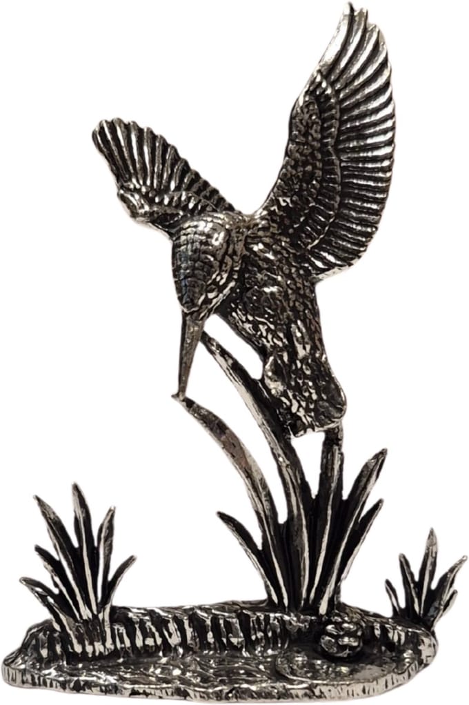 Luxe 3-D Beeldje Vissende IJsvogel Tinnen Beeld Metaal Tin IJsvogelbeeldje Vogelbeeld Vogelbeeldje